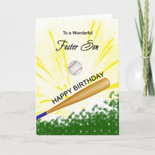 Foster Son Baseball Birthday Card