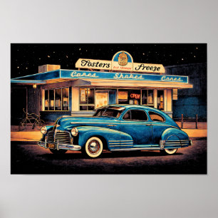 Fosters Freeze and '47 Chevy Poster