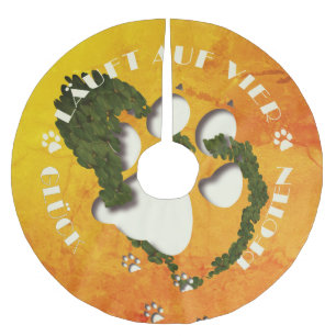 Fote fortune - happiness runs on four paws brushed polyester tree skirt