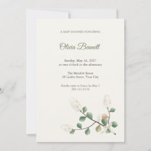 Fothergilla Cream Blossom Baby Shower Invitation