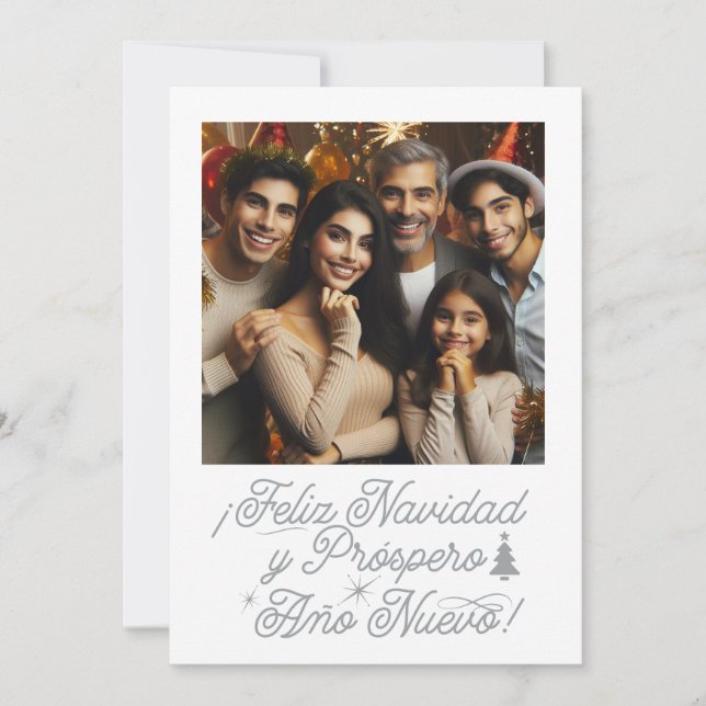 Foto Feliz Navidad & Próspero Año Nuevo  Invitation (Front)
