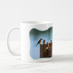 Fotodesign Spatzen-Meeting geschwungen umrandet Coffee Mug