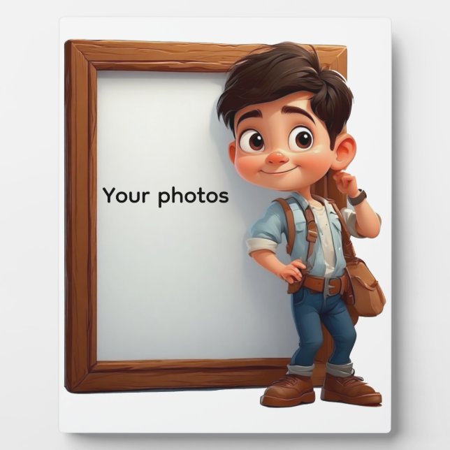 Fotoframe-Design mit Jungen – Heb deinen Moment  Plaque (Front)