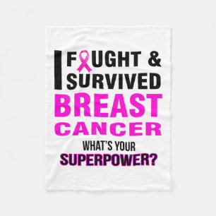 Fought And Survived Breast Cancer T Shirts  Fleece Blanket