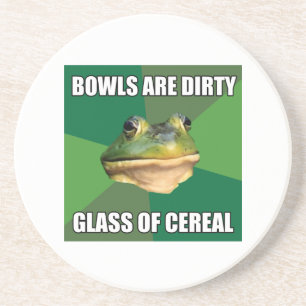 Foul Bachelor Frog Glass of Cereal Coaster