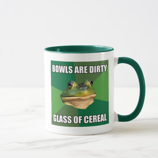 Foul Bachelor Frog Glass of Cereal Mug (Right)