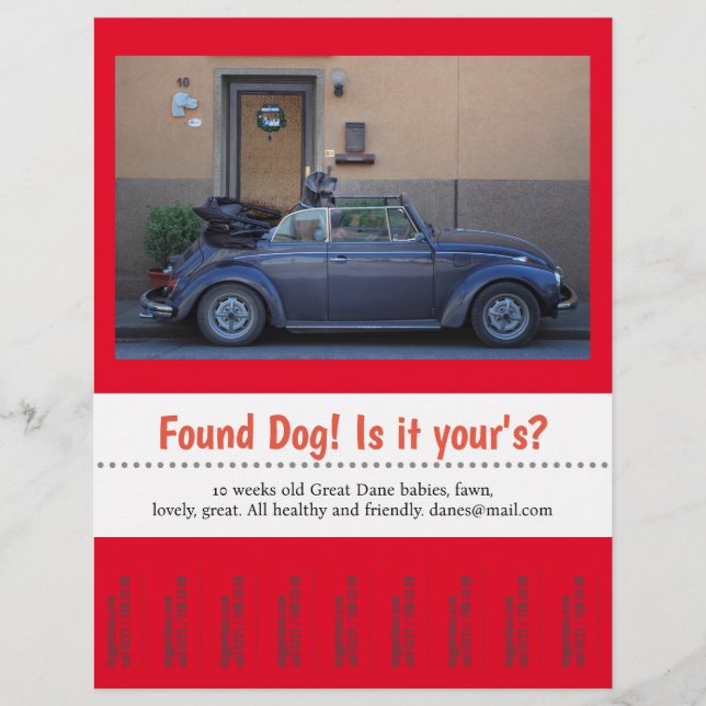 Found Dog Tear Off custom text Flyer (Front)