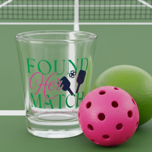 Found Her Match – Fun Pickleball-Inspired Bridal  Shot Glass