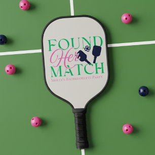 Found Her Match Fun Pink Pickleball Bachelorette Pickleball Paddle