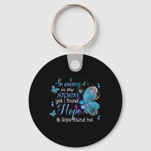Found Hope And Hope Found Me Butterfly Suicide Awa Key Ring