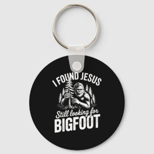 Found jesus looking bigfoot funny summer men women key ring