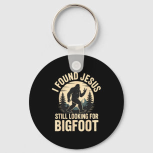 Found jesus looking bigfoot funny summer men women key ring