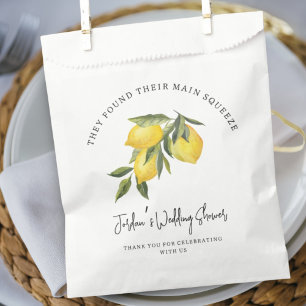 Found Main Squeeze Watercolor Lemon Wedding Shower Favour Bags
