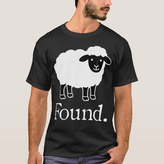 Found Minimalist Sheep Christian Faith Scripture T-Shirt (Front)