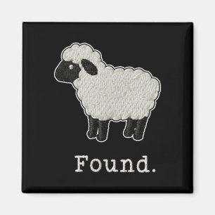 Found Minimalist Sheep Christian Psalm 23 Lamb Magnet
