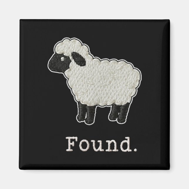 Found Minimalist Sheep Christian Psalm 23 Lamb Magnet (Front)