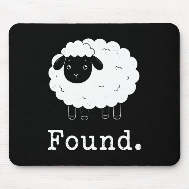 Found Minimalist Sheep Christian Psalm 23 Lamb Mouse Pad (Front)