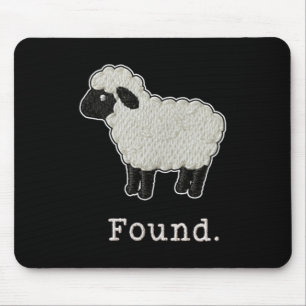 Found Minimalist Sheep Christian Psalm 23 Lamb Mouse Pad