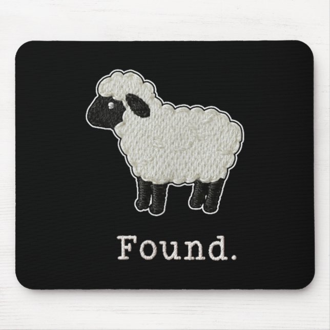 Found Minimalist Sheep Christian Psalm 23 Lamb Mouse Pad (Front)