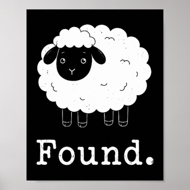 Found Minimalist Sheep Christian Psalm 23 Lamb Poster (Front)