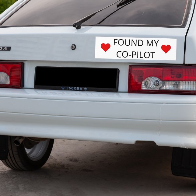 Found My Co-Pilot Cute Aviation Pilot custom  Bumper Sticker (Creator Uploaded)
