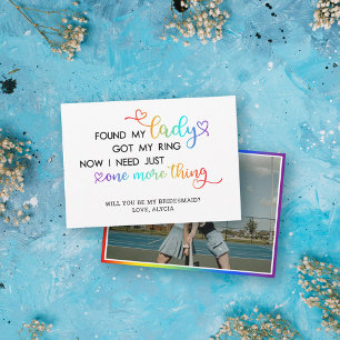 Found My Lady LGBT Wedding Be My Bridesmaid Invitation