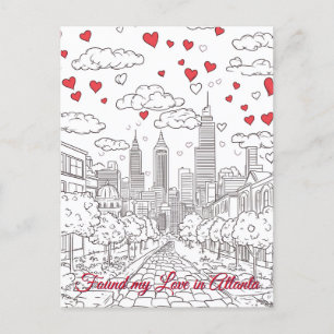Found my Love in Atlanta USA Valentine's Day Postcard