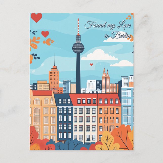 Found my Love in Berlin Valentine's Day Postcard (Front)