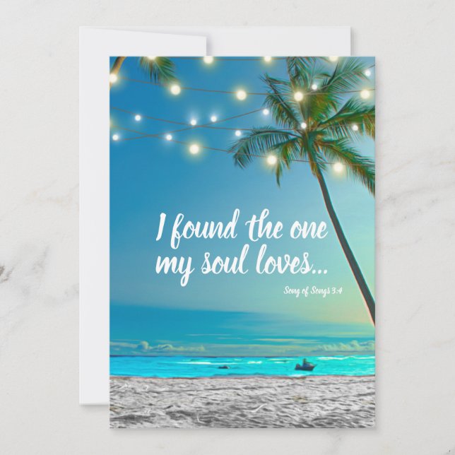 Found One Soul Loves Tropical Beach Save The Date Announcement (Front)