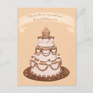 Found One Soul Loves~Wedding Cake~Scripture RSVP Invitation Postcard