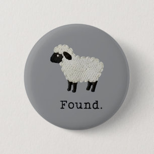 Found Sheep Psalm 23 Christian Faith Lamb 6 Cm Round Badge