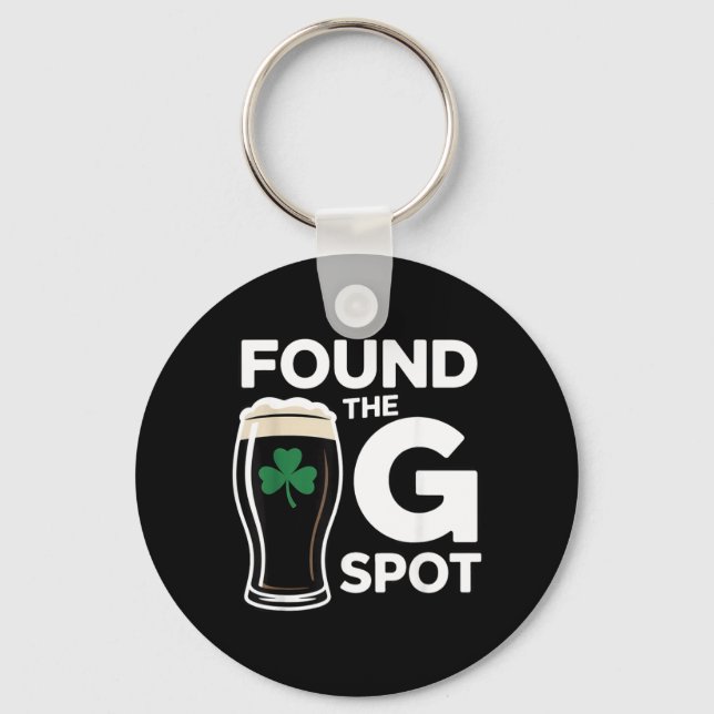 Found The G Spot Funny St Patricks Day Key Ring (Front)