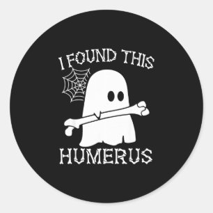 Found this humerus boo ghost halloween humourous classic round sticker