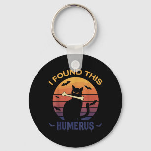 Found This Humerus Shirt Halloween Black Cat Key Ring