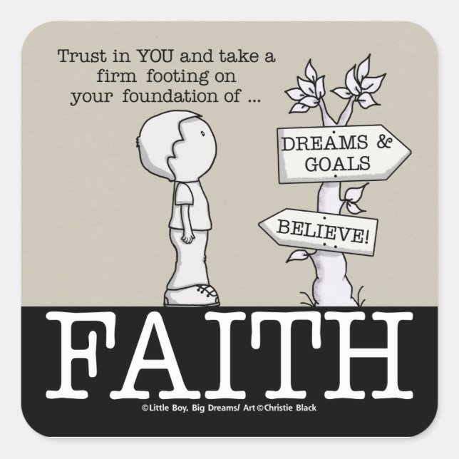 Foundation of Faith Square Sticker (Front)