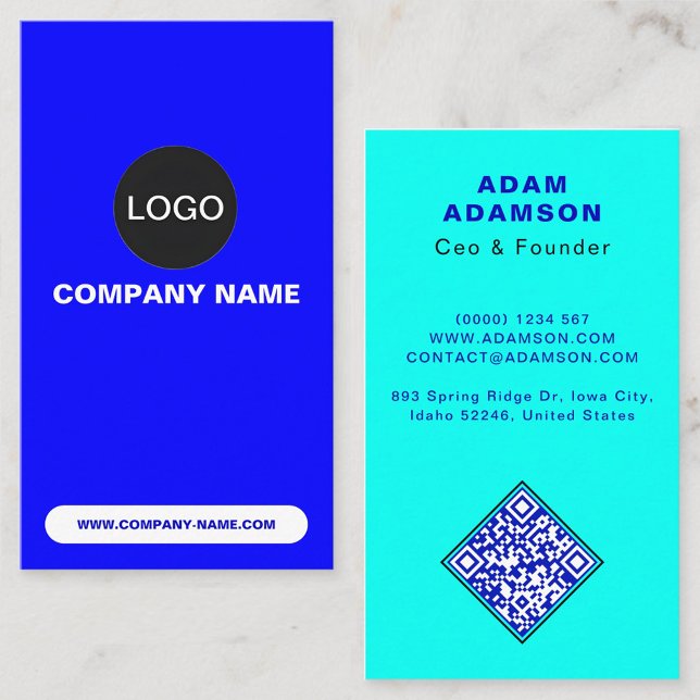 Founder Ceo President (Corporate) Company Logo QR Business Card (Founder Ceo President)