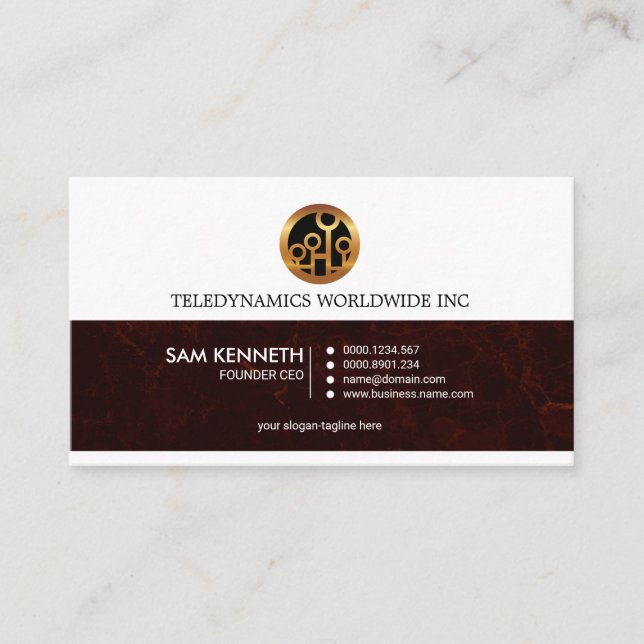 Founder CEO Red Grunge Stylish Retro Dual Tone Business Card (Front)