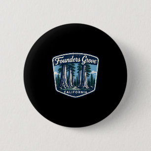 Founders grove california redwoods nature forest 6 cm round badge