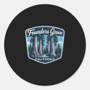 Founders grove california redwoods nature forest classic round sticker