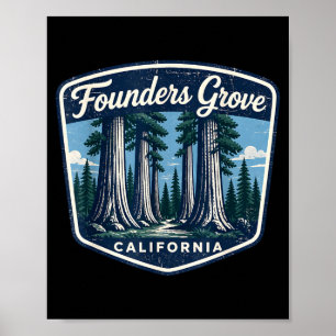 Founders grove california redwoods nature forest poster