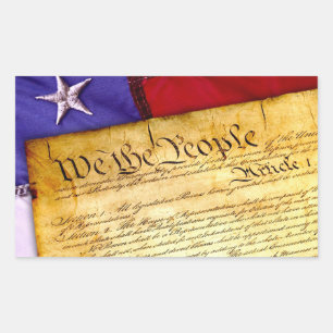 Founding‑Era Patriotic Script Rectangular Sticker
