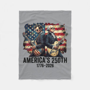 Founding Father Abe Lincoln Playing Guitar 250th Fleece Blanket