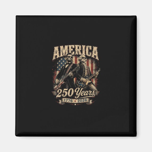 Founding Father Abe Lincoln Playing Guitar 250th Magnet (Front)