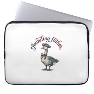 Founding Father Goose Vintage Patriotic Shirt Desi Laptop Sleeve