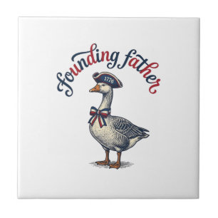 Founding Father Goose Vintage Patriotic Shirt Desi Tile