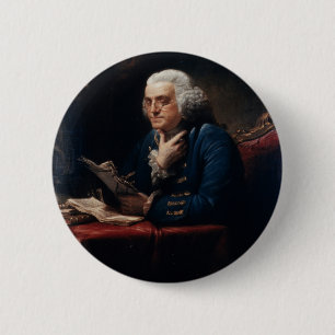 Founding Father "Thumb Portrait" Benjamin Franklin 6 Cm Round Badge