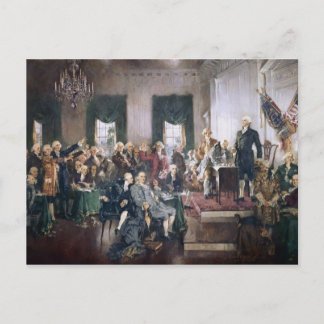 Founding Fathers Signing the US Constitution Postcard