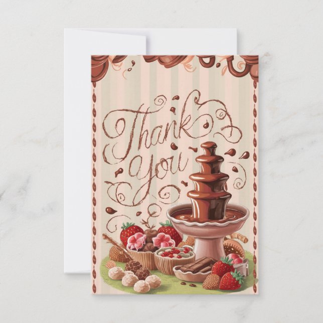 Fountain Boho Chocolate thank you card (Front)