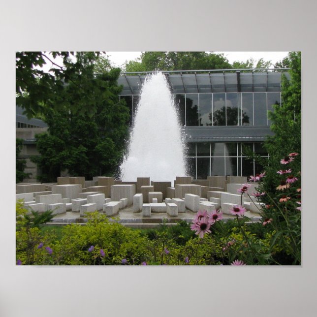 Fountain in front of Indianapolis Museum of Art Poster (Front)