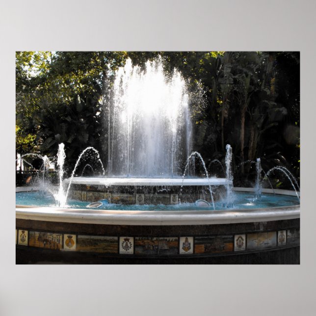 Fountain in Marbella Spain Poster (Front)